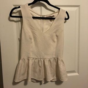 Cream business peplum top